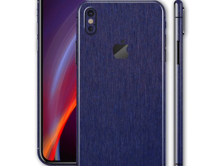 iPhone XS MAX BRUSHED BLUE Metallic Skin Cheap