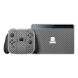 Nintendo Switch OLED 3D Textured CARBON Fibre Skin - Metallic Grey on Sale