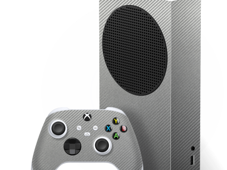 Xbox SERIES S 3D Textured CARBON Fibre Skin - Metallic Grey For Cheap