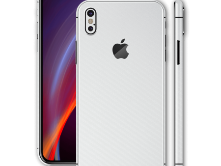 iPhone XS MAX 3D Textured CARBON Fibre Skin - WHITE Online Sale