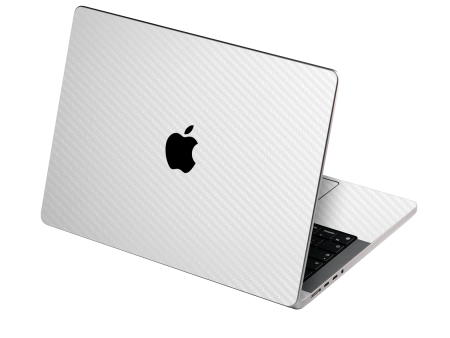 MacBook PRO 14  (2021) 3D Textured CARBON Fibre Skin - WHITE For Cheap