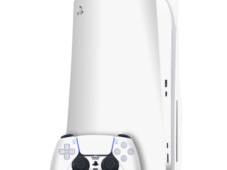 PlayStation 5 (PS5) DISC Edition GLOSSY JET WHITE Skin Hot on Sale