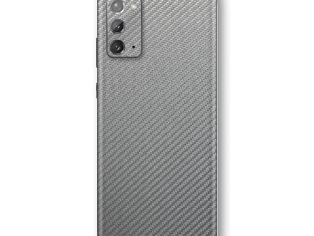 Samsung Galaxy NOTE 20 3D Textured CARBON Fibre Skin - Metallic Grey Online now