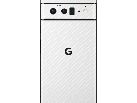 Google Pixel 6 PRO 3D Textured CARBON Fibre Skin - WHITE Online Hot Sale