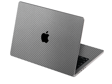 MacBook PRO 14  (2021) 3D Textured CARBON Fibre Skin - Metallic Grey For Sale