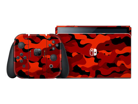 Nintendo Switch OLED SIGNATURE Fire CAMO Skin For Discount