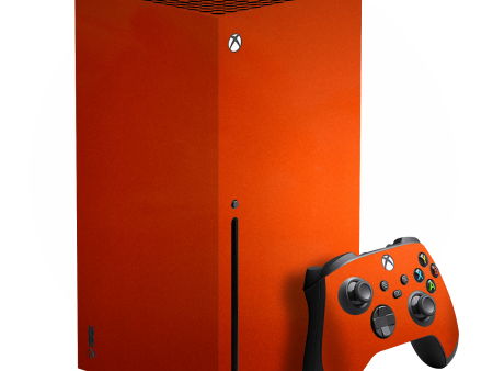 XBOX Series X GLOSSY FIERY ORANGE TUNING Metallic Skin Cheap