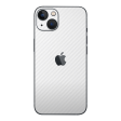 iPhone 13 MINI 3D Textured CARBON Fibre Skin - WHITE For Sale