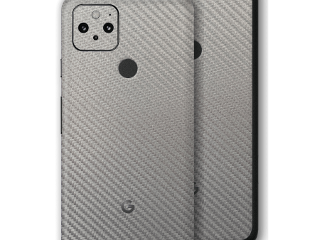 Google Pixel 5 3D Textured CARBON Fibre Skin - Metallic Grey Sale