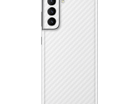 Samsung Galaxy S21+ PLUS 3D Textured CARBON Fibre Skin - WHITE Hot on Sale