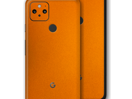 Google Pixel 5 GLOSSY FIERY ORANGE TUNING Metallic Skin Sale