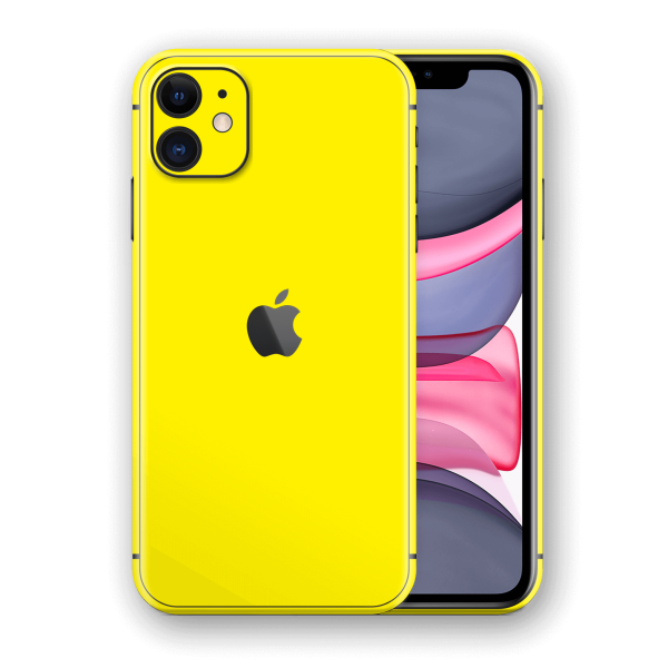 iPhone 11 GLOSSY Lemon Yellow Skin Online Hot Sale