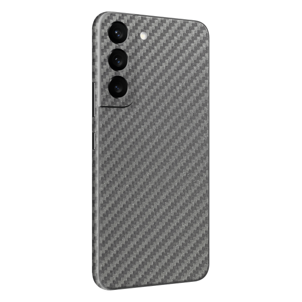 Samsung Galaxy S22 Textured CARBON Fibre Skin - Metallic GREY Cheap