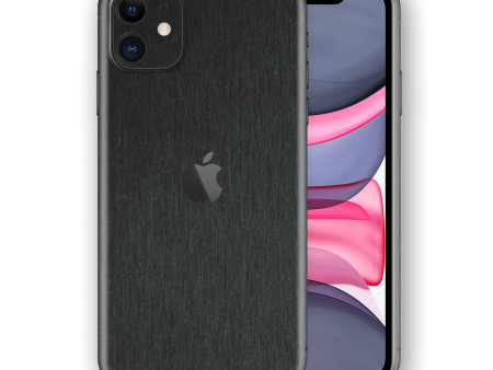 iPhone 11 BRUSHED BLACK Metallic Skin Hot on Sale