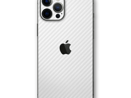 iPhone 12 Pro MAX 3D Textured CARBON Fibre Skin - WHITE on Sale