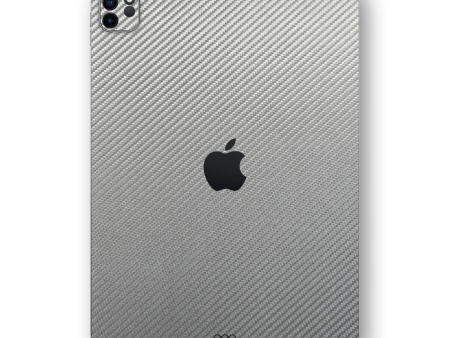 iPad PRO 12.9  (2020) 3D Textured CARBON Fibre Skin - Metallic Grey Supply