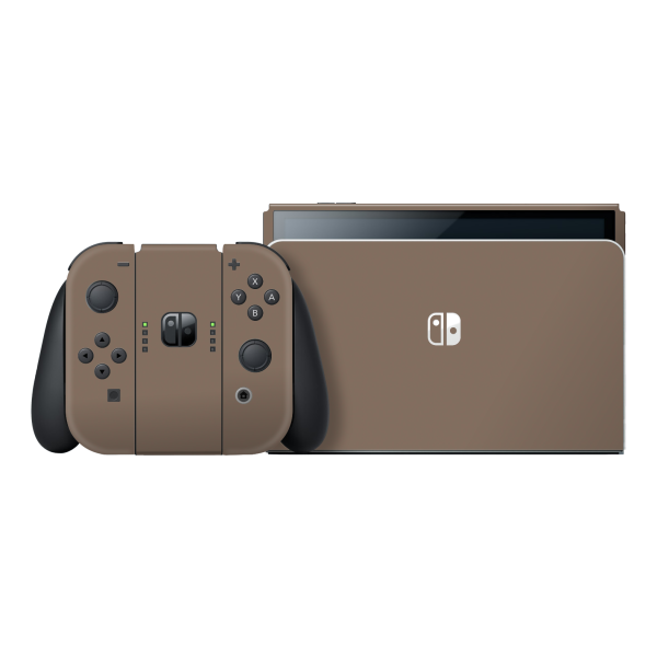 Nintendo Switch OLED Soft-Touch MOCHA Taupe StealthMatte Skin For Cheap