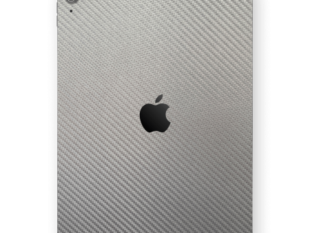 iPad AIR 4 5 (2020 2022) 3D Textured CARBON Fibre Skin - Metallic Grey Supply