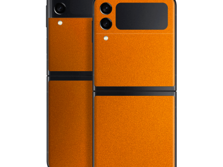 Samsung Galaxy Z Flip 3 GLOSSY FIERY ORANGE TUNING Metallic Skin on Sale