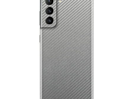 Samsung Galaxy S21+ PLUS 3D Textured CARBON Fibre Skin - Metallic Grey For Discount