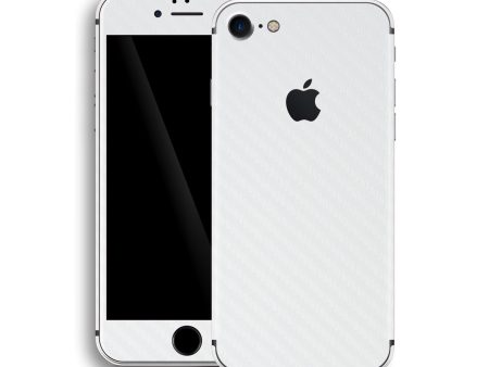 iPhone 8 3D Textured CARBON Fibre Skin - WHITE Discount