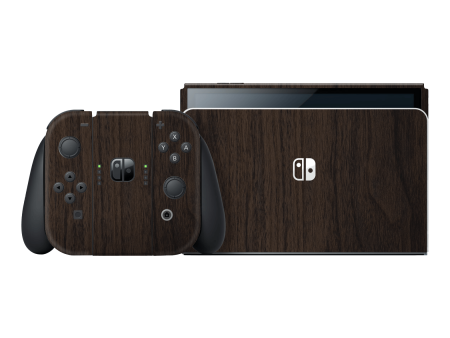 Nintendo Switch OLED LUXURIA Textured DARK WALNUT Skin For Discount