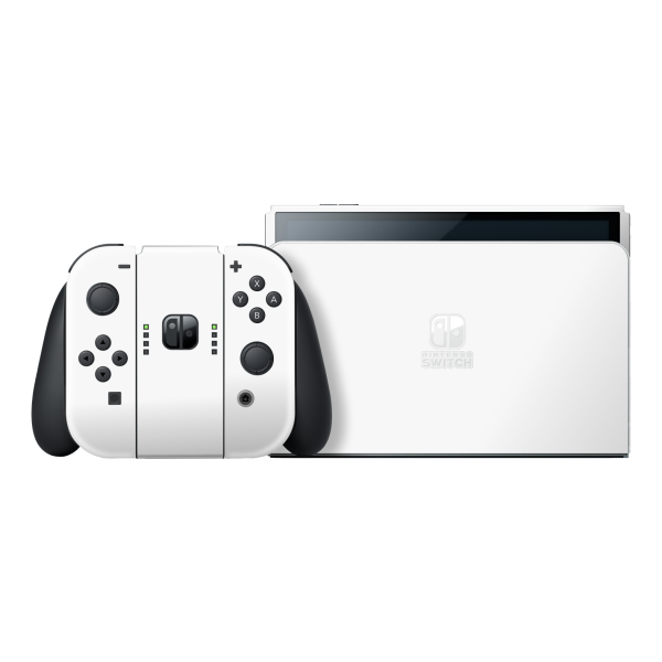 Nintendo Switch OLED GLOSSY JET WHITE Skin For Sale