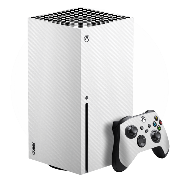 XBOX Series X 3D Textured CARBON Fibre Skin - WHITE Online Hot Sale