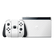 Nintendo Switch OLED 3D Textured CARBON Fibre Skin - WHITE Discount