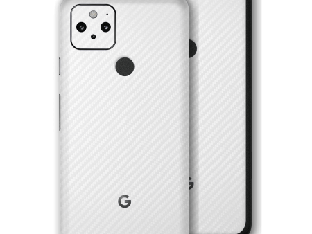 Google Pixel 5 3D Textured CARBON Fibre Skin - WHITE Hot on Sale