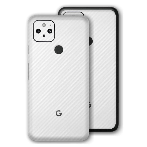 Google Pixel 5 3D Textured CARBON Fibre Skin - WHITE Hot on Sale