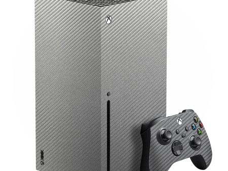 XBOX Series X 3D Textured CARBON Fibre Skin - Metallic Grey For Cheap