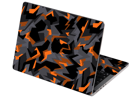 MacBook PRO 16  (2021 2023) SIGNATURE Sharp-Edged Orange CAMO Skin For Discount