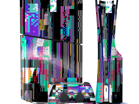 PS5 Slim (DISC Edition) SIGNATURE Glitchscape Skin Hot on Sale