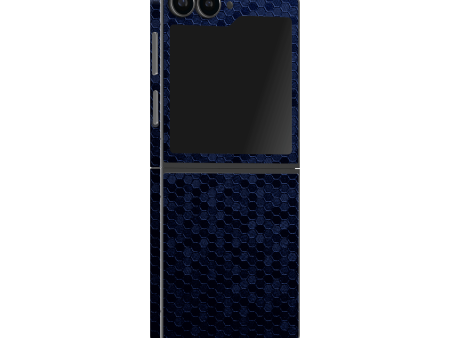 Samsung Z Flip 6 LUXURIA Navy Blue HONEYCOMB 3D TEXTURED Skin Supply