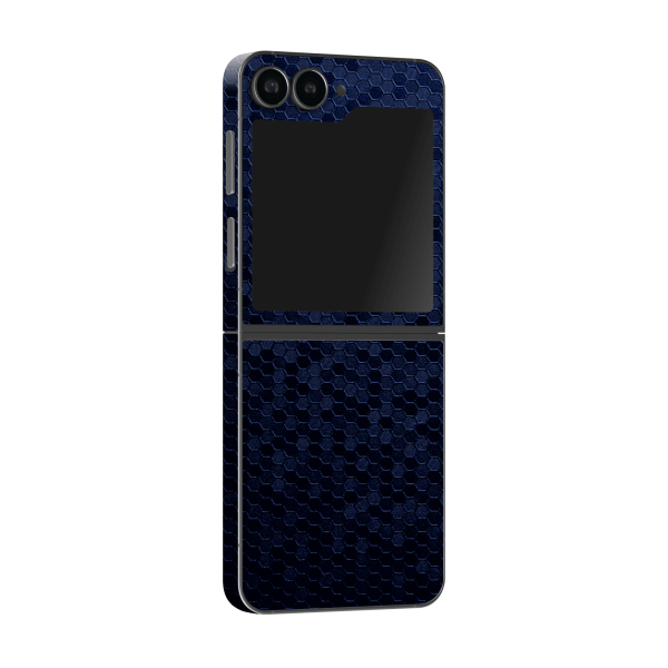 Samsung Z Flip 6 LUXURIA Navy Blue HONEYCOMB 3D TEXTURED Skin Supply