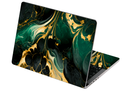 MacBook PRO 16  (2021 2023) SIGNATURE AGATE GEODE Royal Green-Gold Skin Fashion