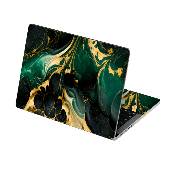 MacBook PRO 16  (2021 2023) SIGNATURE AGATE GEODE Royal Green-Gold Skin Fashion