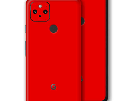 Google Pixel 5 GLOSSY Bright Red Skin Online now