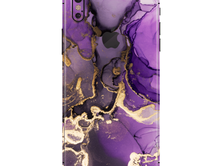 iPhone XS MAX SIGNATURE AGATE GEODE Purple-Gold Skin on Sale