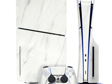 PS5 Slim (DISC Edition) LUXURIA White MARBLE Skin Supply