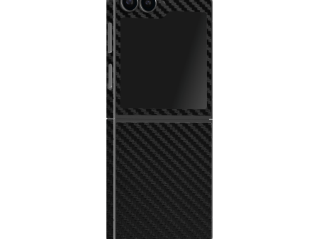 Samsung Z Flip 6 Textured CARBON Fibre Skin - BLACK For Cheap