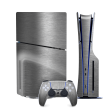 PS5 Slim (DISC Edition) BRUSHED TITANIUM Metallic Skin Supply