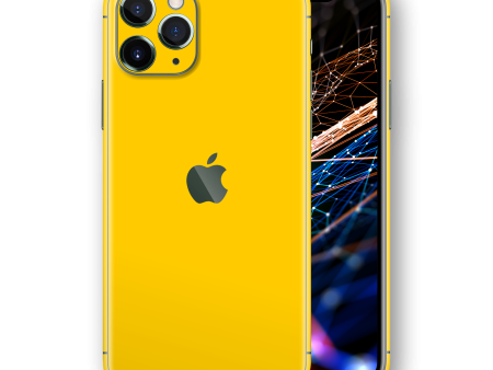 iPhone 11 Pro MAX GLOSSY Golden Yellow Skin Online now