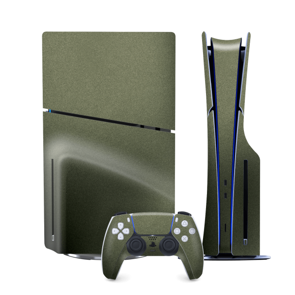 PS5 Slim (DISC Edition) Military Green Metallic Skin For Discount