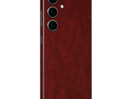 Samsung Galaxy S24 LUXURIA Scarlet Satin Wood Skin Fashion