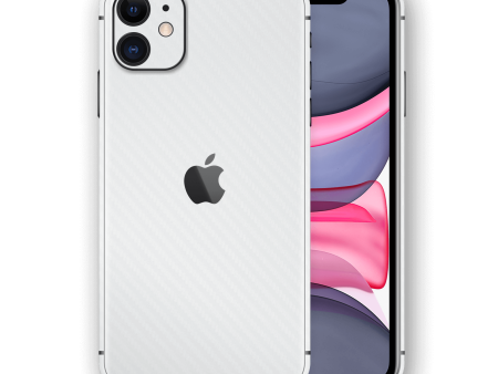 iPhone 11 3D Textured CARBON Fibre Skin - WHITE For Cheap