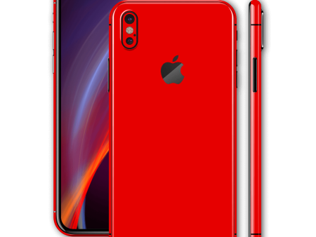 iPhone XS MAX GLOSSY Bright Red Skin For Sale