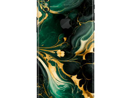 iPhone XS MAX SIGNATURE AGATE GEODE Royal Green-Gold Skin Online Sale