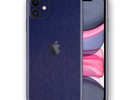 iPhone 11 BRUSHED BLUE Metallic Skin For Cheap